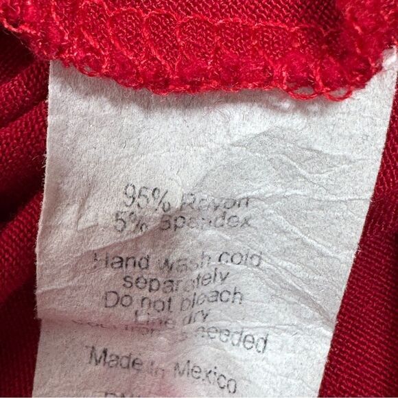 Bobeau Ladder Cutouts Short Sleeve T Shirt Red Small Cold Shoulder - Picture 10 of 12